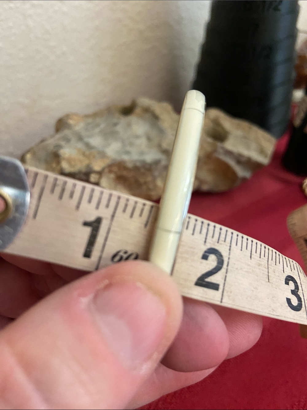 Vintage 70s Bone & Polished Brass Thin Bangle Bracelet - Picture 6 of 7